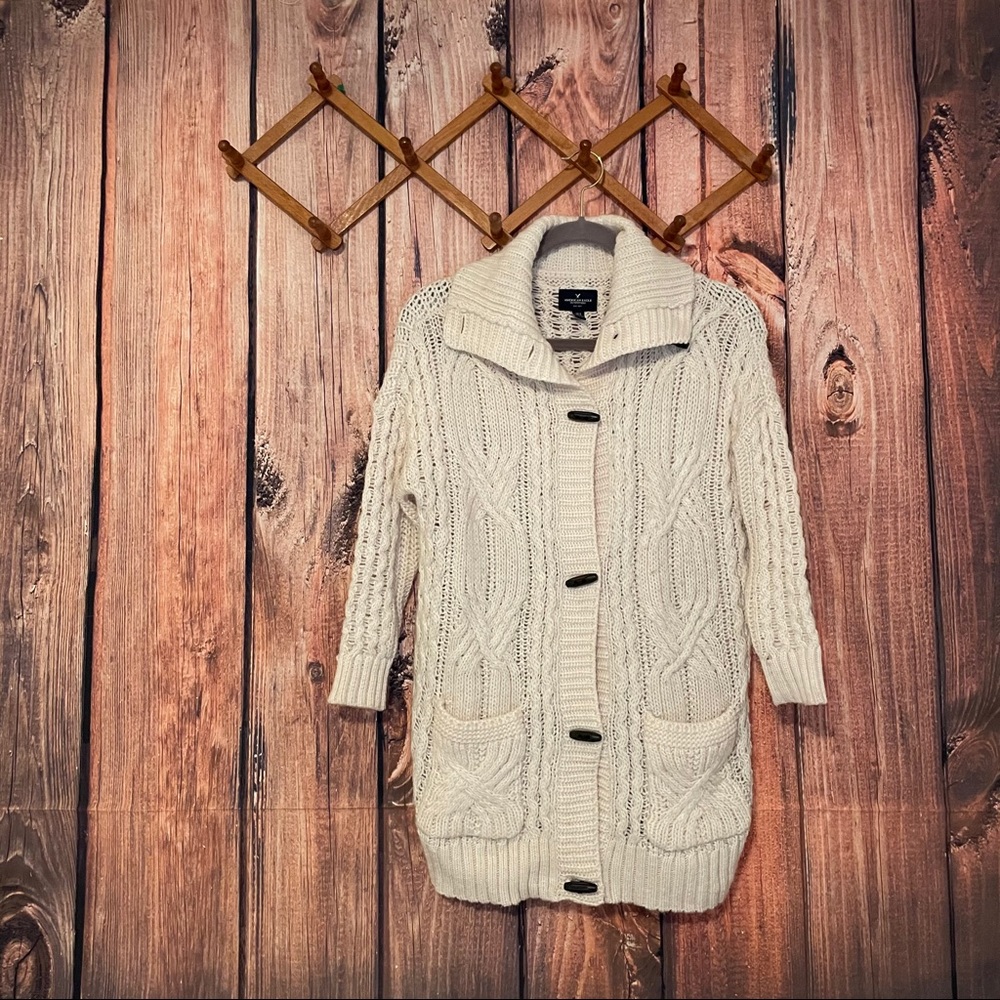 American Eagle Cable Knit Cardigan Sweater